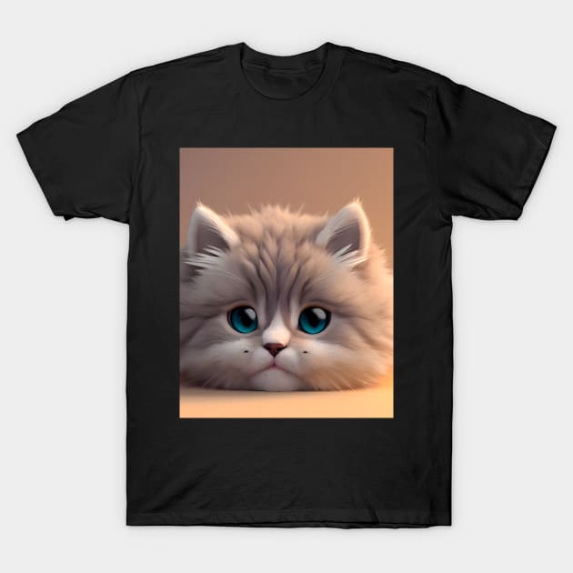 Adorable Kitten - Modern digital art T-Shirt by Ai-michiart